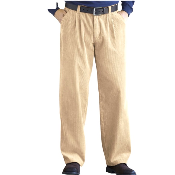 Red Corduroy Pants with Flat Front Design - Picture 12 of 12